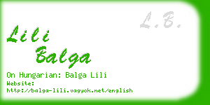 lili balga business card